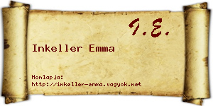 Inkeller Emma névjegykártya